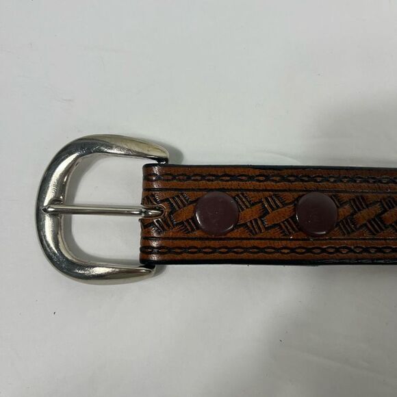 Leather belt Brown mens Size 32 - Picture 5 of 8